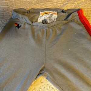 Aviator Nation Gray Joggers with Red Stripe